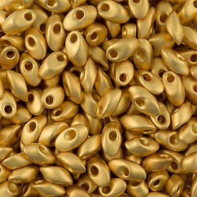 Miyuki Long Magatama Seed Bead Matte 24kt Gold Plated 15g LM-191F