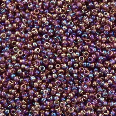 Toho Round Seed Bead 15/0 Transparent Amethyst AB 2.5-inch Tube (166B)