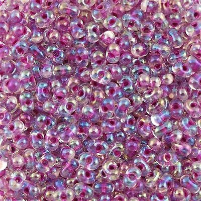 Miyuki Berry Seed Bead Inside Color Lined Raspberry AB 22g Tube (264)