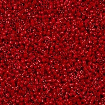 Miyuki Delica Seed Bead 11/0 Dyed Opaque Red 2-inch Tube DB791