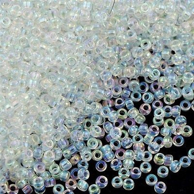 Miyuki Round Seed Bead 15/0 Crystal Rainbow 2-inch Tube (250)