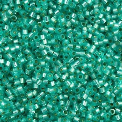 Miyuki Delica Seed Bead 11/0 Opal Silver Lined Dyed Aqua 2-inch Tube DB627