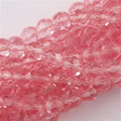 50 Czech Fire Polished 6mm Round Bead Pink (70210)