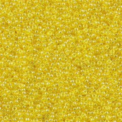 Miyuki Round Seed Bead 15/0 Transparent Yellow Luster 2-inch Tube (163)