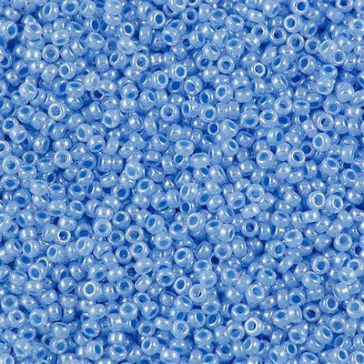 Miyuki Round Seed Bead 15/0 Light Blue Ceylon 2-inch Tube (524)