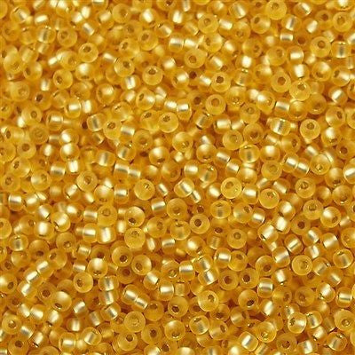 Miyuki Round Seed Bead 8/0 Matte Silver Lined Gold 22g Tube (3F)