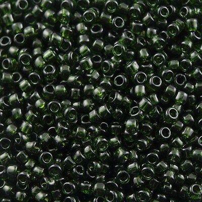 50g Toho Round Seed Beads 6/0 Transparent Moss (940)