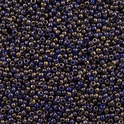 Toho Round Seed Bead 11/0 Gilded Marble Blue 2.5-inch Tube (1701)