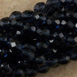 50 Czech Fire Polished 8mm Round Bead Montana Blue (30330)