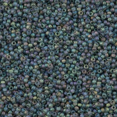 Miyuki Round Seed Bead 15/0 Matte Grey AB 2-inch Tube (152FR)