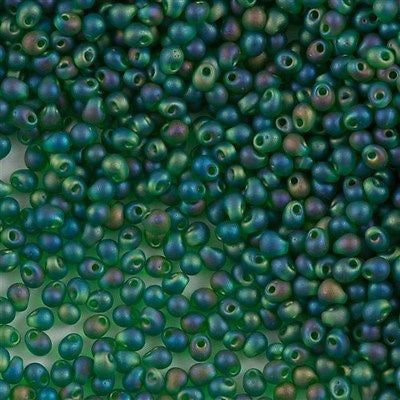 Miyuki Drop Fringe Seed Bead Matte Green AB 10g (146FR)