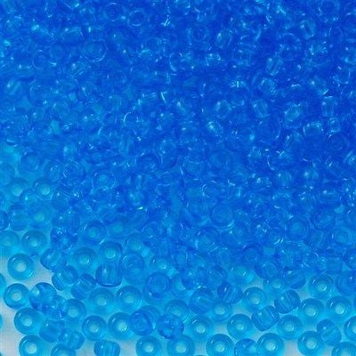 Toho Round Seed Bead 8/0 Transparent Medium Aqua 2.5-inch tube (3B)