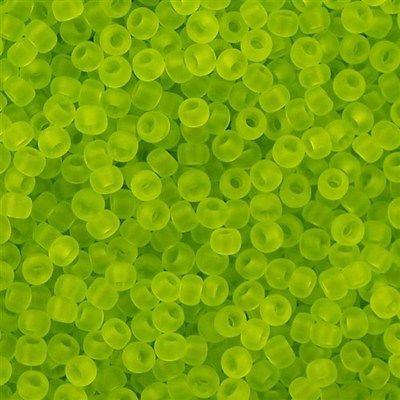 50g Toho Round Seed Bead 11/0 Transparent Matte Lime (4F)