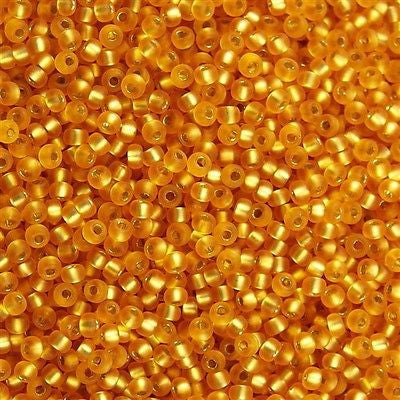 Miyuki Round Seed Bead 8/0 Matte Silver Lined Dark Gold (4F)