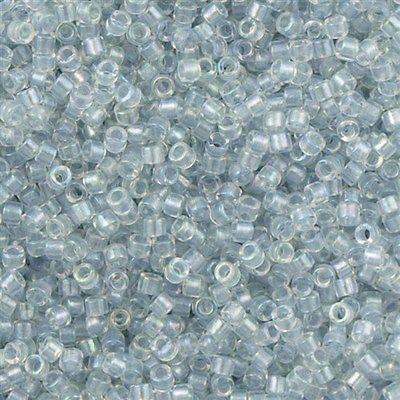 Miyuki Delica Seed Bead 11/0 Pearl Lined Transparent Gray AB 2-inch Tube DB1677