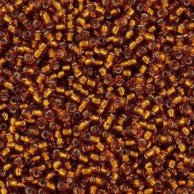 Miyuki Round Seed Bead 8/0 Silver Lined Topaz 22g Tube (2422)