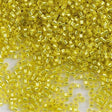 25g Miyuki Delica Seed Bead 11/0 Silver Lined Yellow DB145