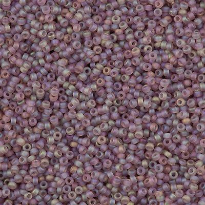 Miyuki Round Seed Bead 15/0 Matte Amethyst AB 2-inch Tube (142FR)