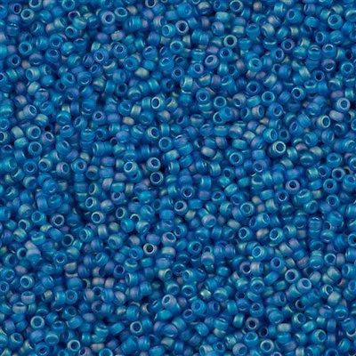 Miyuki Round Seed Bead 15/0 Matte Capri Blue AB 2-inch Tube (149FR)