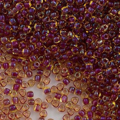 Miyuki Triangle Seed Bead 10/0 Red Lined Topaz 24g Tube (1164)