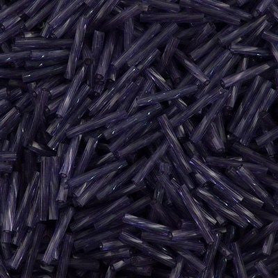 Miyuki 2x12mm Twisted Bugle Transparent Dyed Amethyst 15g (1722)