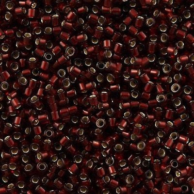 Miyuki Delica Seed Bead 11/0 Silver Glazed Dark Garnet 2-inch Tube DB1685