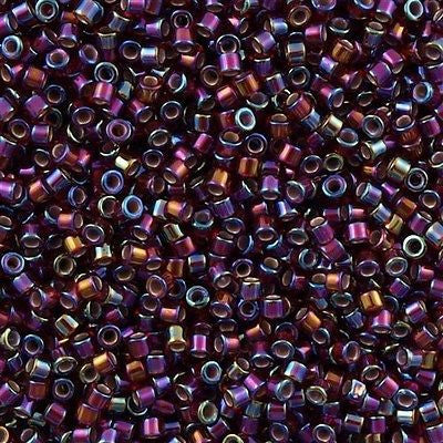 25g Miyuki Delica Seed Bead 11/0 Silver Glazed Berry AB DB1694