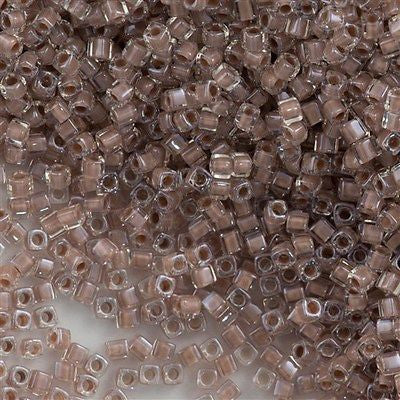 Miyuki 1.8mm Cube Seed Bead Inside Color Lined Light Mocha 8g Tube (215)