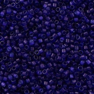 Miyuki Delica Seed Bead 11/0 Matte Transparent Dyed Royal Purple 2-inch Tube DB785