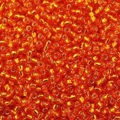 Miyuki Round Seed Bead 8/0 Silver Lined Orange 22g Tube (8)