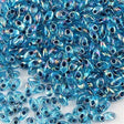 Miyuki Long Magatama Seed Bead Noir Inside Color Lined Aqua AB 8g Tube (2168)