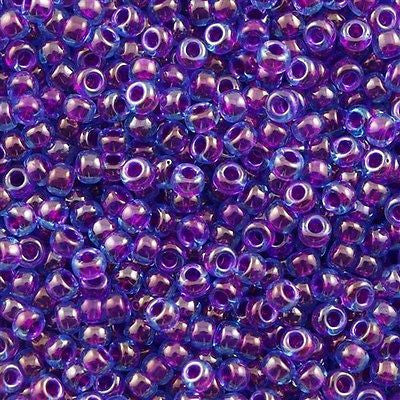 Miyuki Round Seed Bead 6/0 Inside Color Lined Blue Raspberry 20g Tube (352)