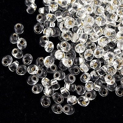 Miyuki 4mm Magatama Seed Bead Silver Lined Crystal 10g (1)