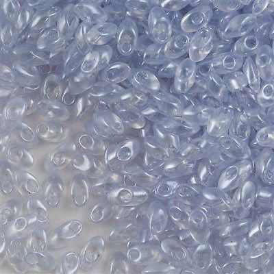 Miyuki Long Magatama Seed Bead Transparent Light Sky Blue 8g Tube (3506)