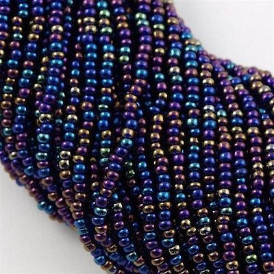 Czech Seed Bead 11/0 Transparent Cobalt AB 2-inch Tube (31110)