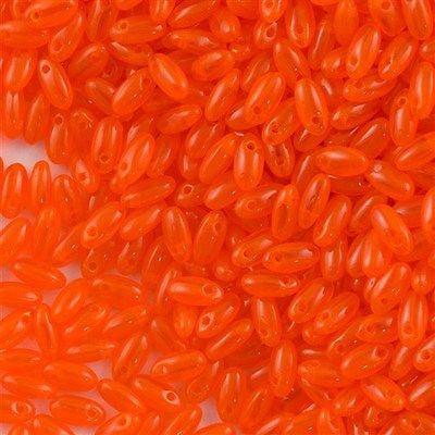 Czech Rizo 2.5x6mm Beads Opal Orange 21g Tube (81260)