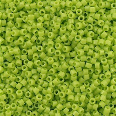 25g Miyuki Delica seed bead 11/0 Opaque Lime Green DB733