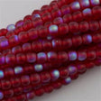 100 Czech 6mm Pressed Glass Round Beads Matte Siam Ruby AB (90080MX)