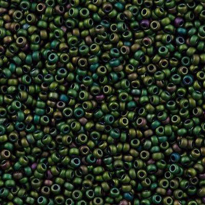 Miyuki Round Seed Bead 11/0 Matte Metallic Green 22g Tube (2020)