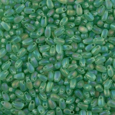 Miyuki Long Drop Seed Bead Matte Pale Green AB 10g (2134F)