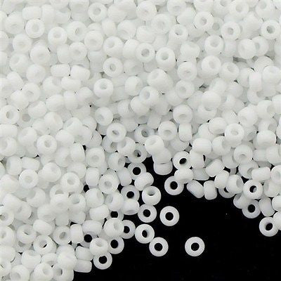 Miyuki Round Seed Bead 11/0 Opaque Matte White 22g Tube (402F)