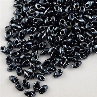 Miyuki Long Magatama Seed Bead Metallic Gunmetal 8g Tube (451)