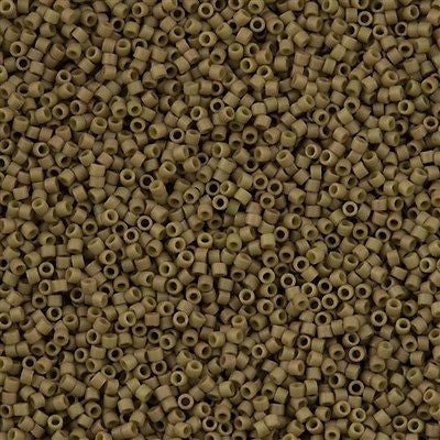 Miyuki Delica Seed Bead 11/0 Matte Khaki Aqua Glazed Luster 2-inch Tube DB390