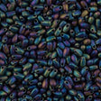 Miyuki Long Drop Seed Bead Opaque Matte Black AB 24g Tube (401FR)