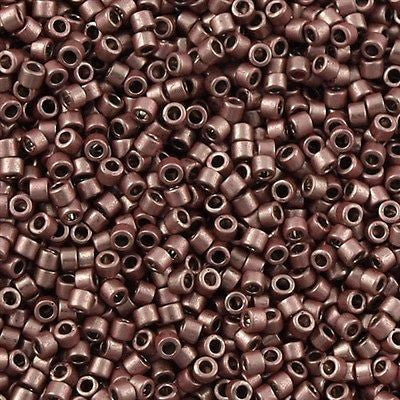 Miyuki Delica Seed Bead 11/0 Nickel Plated Dyed Dark Mauve 7g Tube DB462