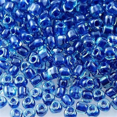 Miyuki Triangle Seed Bead 8/0 Light Blue Inside Color Lined Dark Blue 23g Tube (1828)