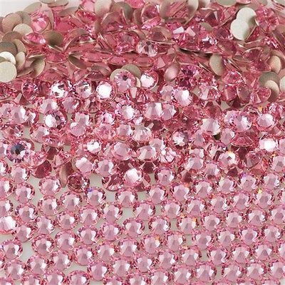 144 TRUE CRYSTAL Rose Flat Back SS7 Light Rose (223)