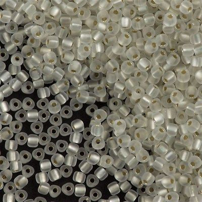 Miyuki Triangle Seed Bead 10/0 Matte Silver Lined Crystal 10g (1101F)