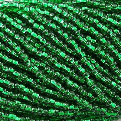 Czech Seed Bead 8/0 Silver Lined Green 50g (57060)