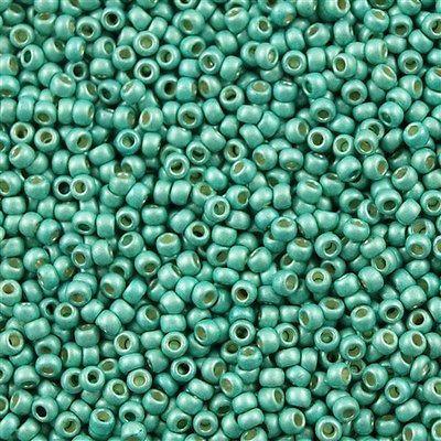 50g toho Round Seed Bead 8/0 Matte Permanent Finish Galvanized Satin Teal (561PFF)